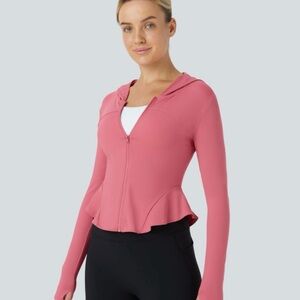 HALARA Size S Pink Pilates Zip-Up Hoodie